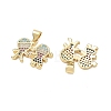 Brass Micro Pave Colorful Cubic Zirconia Pendants CU-CBA9AFC-01G-19-2