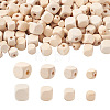 Craftdady 400Pcs 4 Style Natural Wooden Beads WOOD-CD0001-14-1