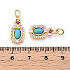 Synthetic Turquoise Rectangle with Flower Pendants KK-N258-16G-3