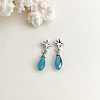 Brass Teardrop Dangle Stud Earrings FS-WG0CE55-02-1