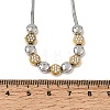 Duo Tone 304 Stainless Steel Micro Pave Clear Cubic Zirconia Beaded Pendant Flat Snake Chain Necklaces SA-CBAB122-01A-5