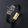 Punk Braided PU Leather Cord Bracelets WA3101-2-1