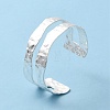 Rack Plating Brass Open Cuff Bangle for Women BJEW-A137-01S-4