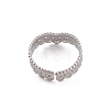 304 Stainless Steel Crown Open Cuff Ring for Women RJEW-G285-04P-3