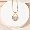 304 Stainless Steel Micro Pave Clear Cubic Zirconia Pendant Necklaces for Women NJEW-Z103-01G-05-3