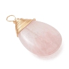 Natural Rose Quartz Pendants PALLOY-JF05086-01-4
