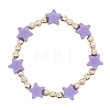 Acrylic Star Beaded Stretch Bracelet for Women BJEW-BB727272866-B-1