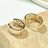 Brass Micro Pave Clear Cubic Zirconia Hoop Earrings EJEW-C122-04G-3
