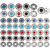 60Pcs 10 Styles Bohemian Opaque Resin Cabochons & Shank Buttons Sets DIY-PH0036-14-1
