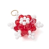 Glass Seed Beaded Snowflake Pendants PALLOY-MZ00815-06-3
