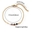 Faceted Round Natural Black Onyx(Dyed & Heated) & Tiger Eye & Amethyst & Shell Beaded Bracelets with Stainless Steel Cable Chains NW1316-4