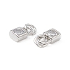 Brass Micro Pave Clear Cubic Zirconia Charms KK-E068-VB225-3
