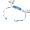 Dyed Synthetic Turquoise & Magnesite Bead Braided Bead Bracelets for Women BJEW-JB11532-02-4