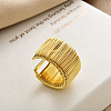 Multi Line Brass Cuff Open Rings FS-WGE7793-01-1