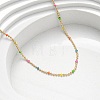 304 Stainless Steel Colorful Enamel Ball Chain Necklaces for Women NJEW-K255-44G-2
