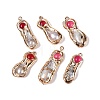 Natural Keshi Pearl & Dyed Agate Pendants PEAR-N030-01G-1