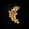 Flower Alloy Brooch for Backpack Clothes PW-WG99185-01-3