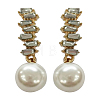Round Alloy Crystal Rhinestone Dangle Stud Earrings FS-WGBAD05-01-1