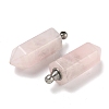 Natural Rose Quartz Perfume Bottle Pendants G-H332-09P-05-2