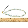 Natural Flower Amazonite Chip & CCB Plastic Round Beaded Mobile Straps HJEW-FZ00003-3