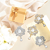 4Pcs 2 Colors Wedding Bridal Flower Bouquet Crystal Rhinestone Brooch JEWB-DC0001-05-3