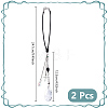 2Pcs Alloy Glass Teardrop with Cross Pendant Decorations HJEW-UN00121-3