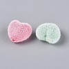 Flocking Opaque Acrylic Heart Beads OACR-T030-09M-2