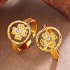 304 Stainless Steel Rhinestone Cuff Open Rings for Women WGE6DE4-02-1