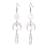 Rough Natural Quartz Crystal Dangle Earrings EJEW-JE05877-01-1