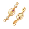 Brass Pave Cubic Zirconia Flower Links Connector Charms KK-D113-04G-02-2