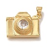 Rack Plating Brass Micro Pave Cubic Zirconia Pendants X-KK-I720-21G-1