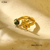 Natural Gemstone Open Cuff Rings for Women RJEW-S415-02G-02-1