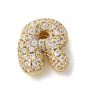 Brass Micro Pave Cubic Zirconia Beads KK-P290-61G-R-1