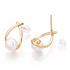 Natural Pearl Teardrop Stud Earrings PEAR-N017-06B-1