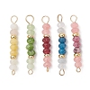 Dyed Natural Malaysia Jade Faceted Rondelle Beaded Connector Links PALLOY-JF05060-1