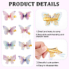 8Pcs 8 Style Double Layers Tulle Butterfly Alligator Hair Clips PHAR-CP0001-06-3