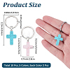10Pcs 5 Styles Gemstone Keychains KEYC-CP0001-48-2
