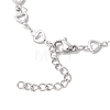 304 Stainless Steel Hollow Heart Link Chain Anklets for Women AJEW-AN00684-4