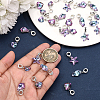 30Pcs 5 Styles Electroplated Glass European Dangle Charms PALLOY-ME00035-3