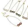 304 Stainless Steel Rhinestone Infinity Link Bracelets SA-CBA5F76-02G-5