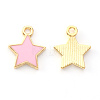 Light Gold Plated Alloy Enamel Pendants ENAM-R136-21B-2