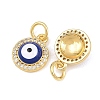 Brass Micro Pave Clear Cubic Zirconia Charms CU-CBA9AB3-13G-2