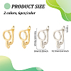 12Pcs 2 Colors Brass Hoop Earring Findings KK-BC0010-99-2