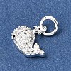 Brass Micro Pave Clear Cubic Zirconia Charms KK-D110-08B-S-2