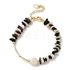 Natural Pearl & Shell & Obsidian Chips Beaded Bracelets BJEW-C051-38G-1