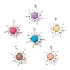 Dyed Natural Lava Rock Pendants PALLOY-JF04475-1