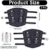 1 Pair Adjustable PU Leather Cord Bracelet with Glass Bottles AJEW-CL0002-53B-2