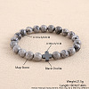 Natural Map Stone Round Beaded Stretch Bracelets for Men Women OI3299-8-1
