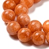 Natural Orange Calcite Dyed Beads Strands G-P503-8MM-11-4