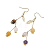 Hollow 316 Surgical Stainless Steel & Gemstone Dangle Earrings for Women EJEW-JE07505-5